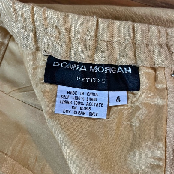 Donna Morgan Vintage Canary Yellow 100% Linen Skirt Suit - Picture 7 of 8